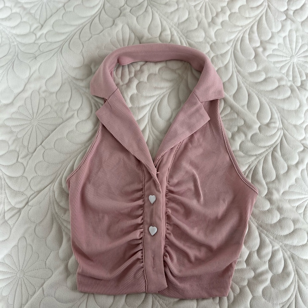 Pink Halter Neck Top